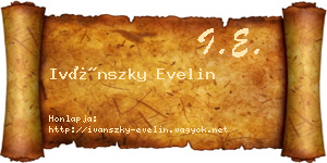 Ivánszky Evelin névjegykártya